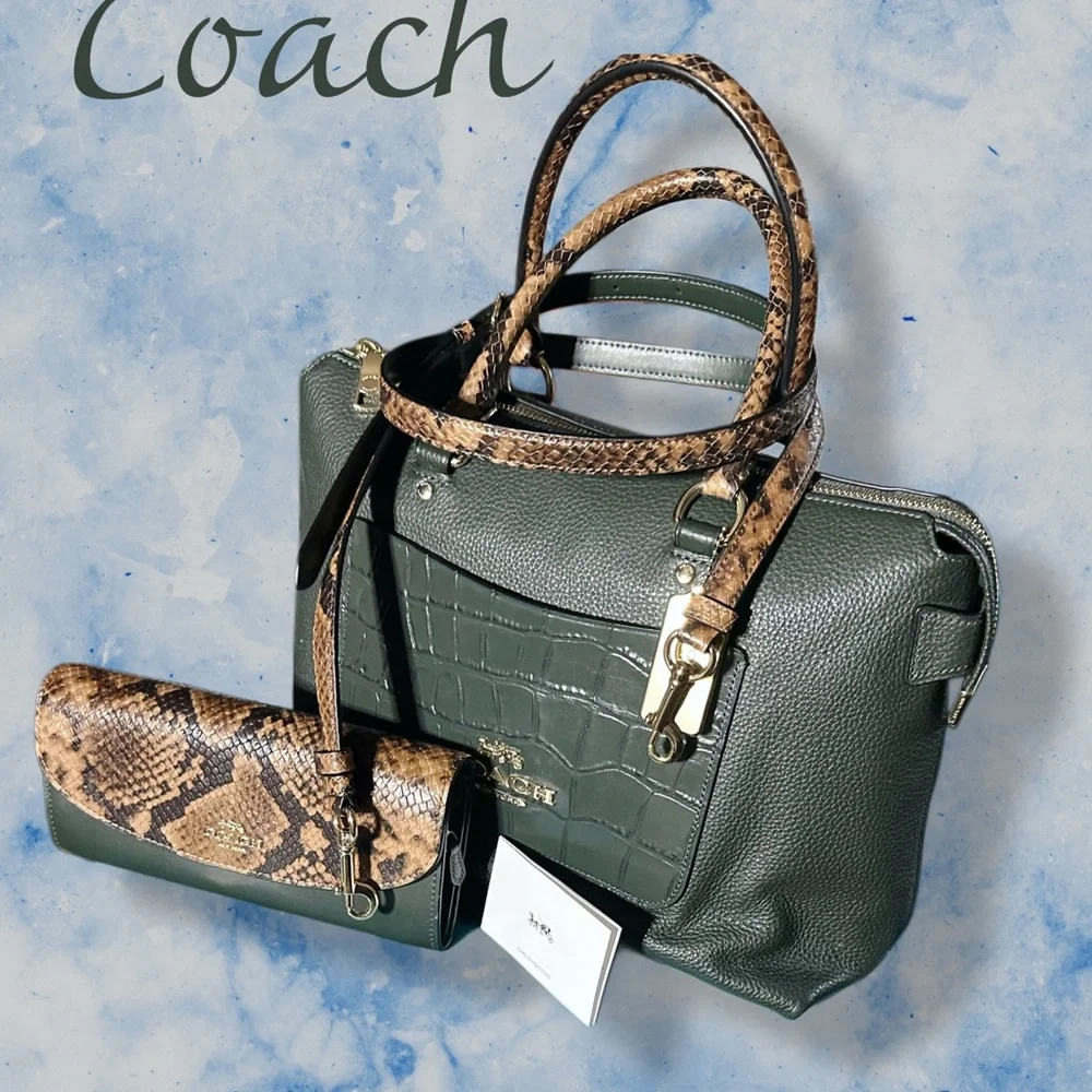 Coach Green and Brown Shoulder Bag Set - Picture 2 of 4
